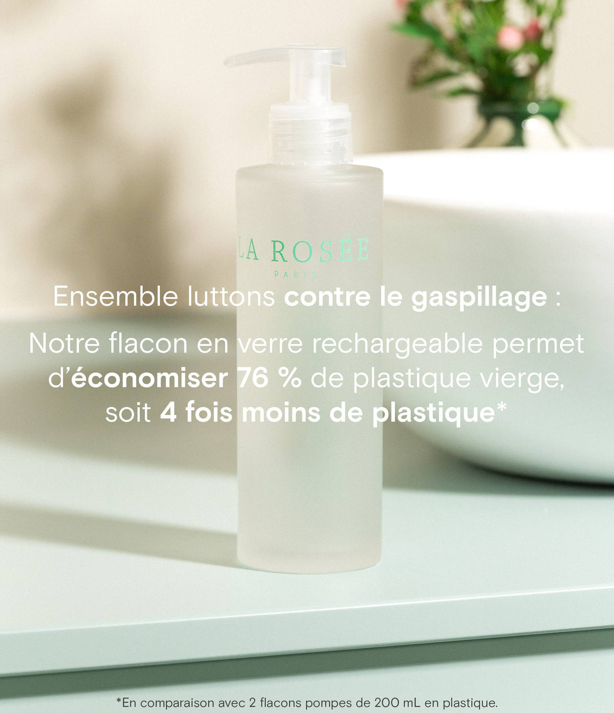 Flacon gel nettoyant en verre