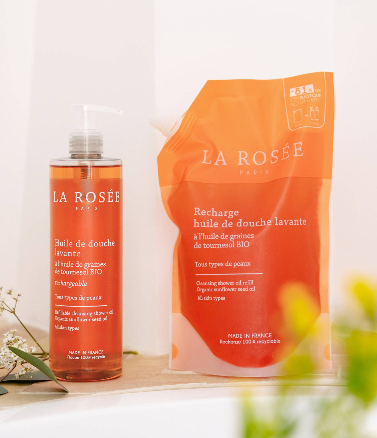 Duo Huile de douche & sa recharge - Vente responsable