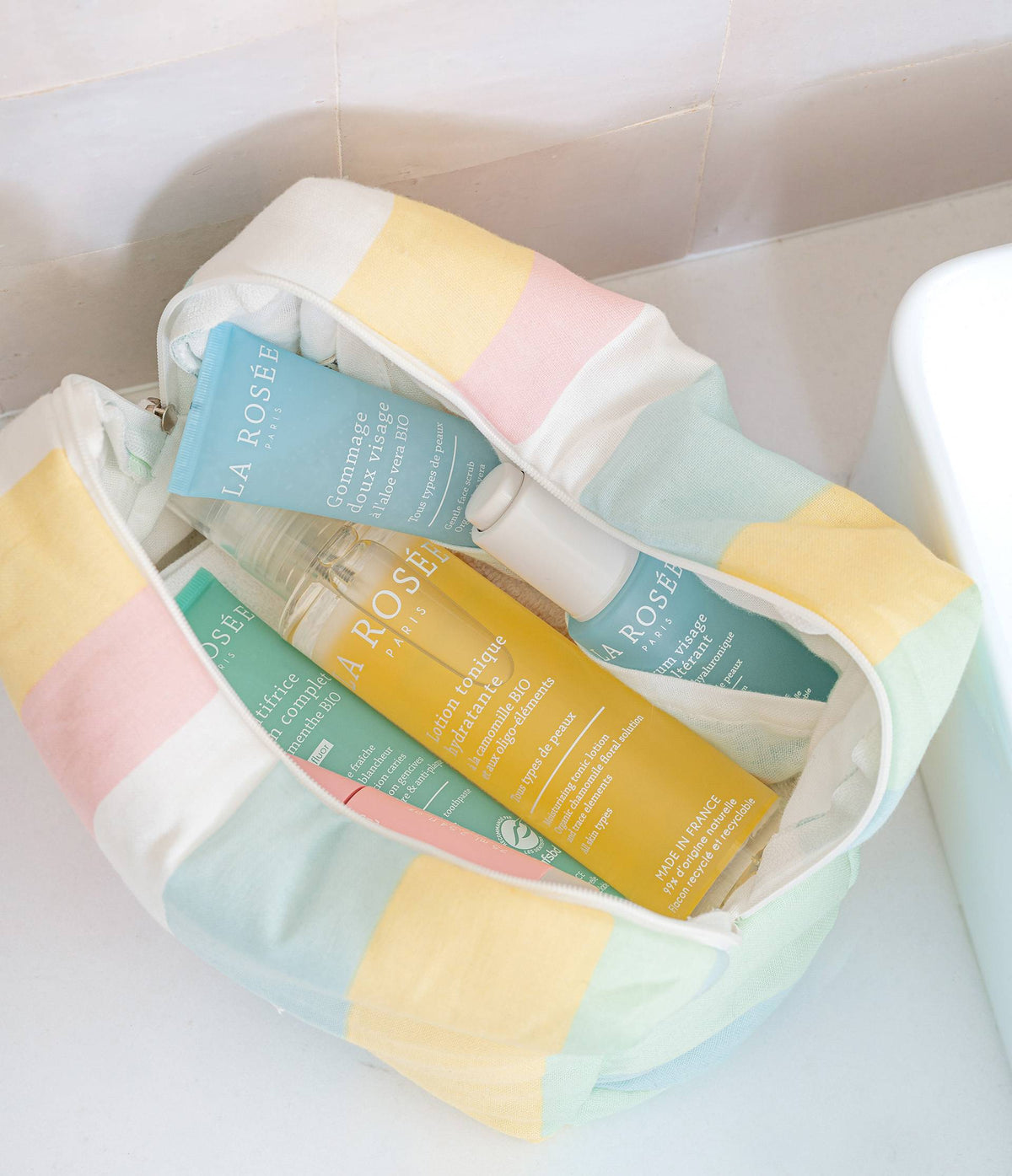 Trousse de toilette en double gaze de coton BIO